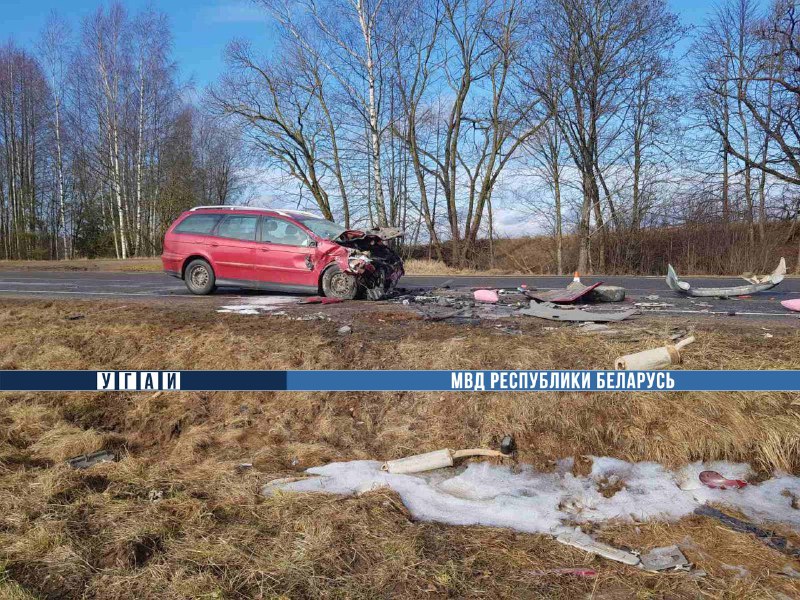У Астравецкім раёне ў ДТЗ загінула дзяўчына: два аўто сутыкнуліся "ў лоб"