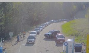 Очередь на границе в Лоше