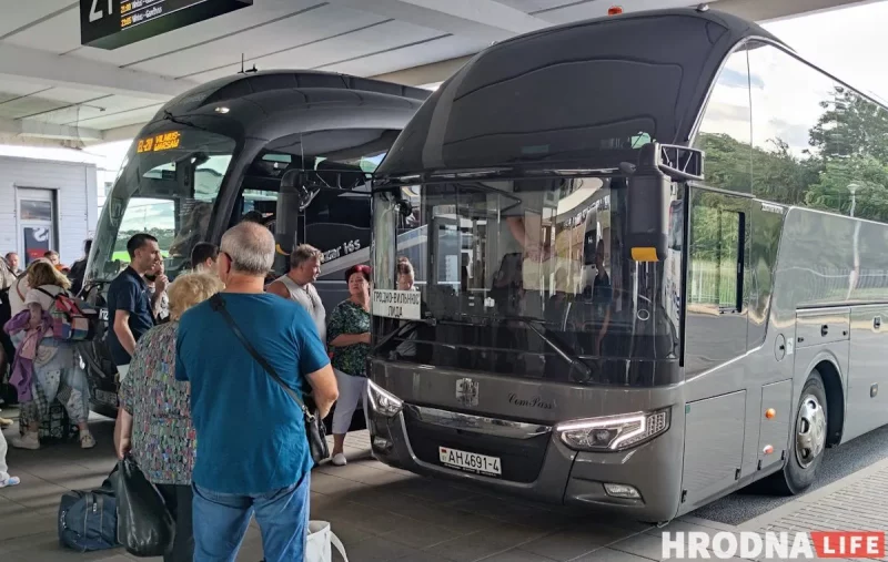 Белорусский автобус на вокзале в Вильнюсе. Фото: Hrodna.life
