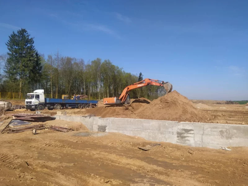 Стройплощадка мусоросортировочного завода в Волковыске. Фото: Министерство ЖКХ