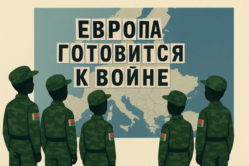 Подростки в военной форме перед картой. Изображение создавалось с помощью ChatGPT