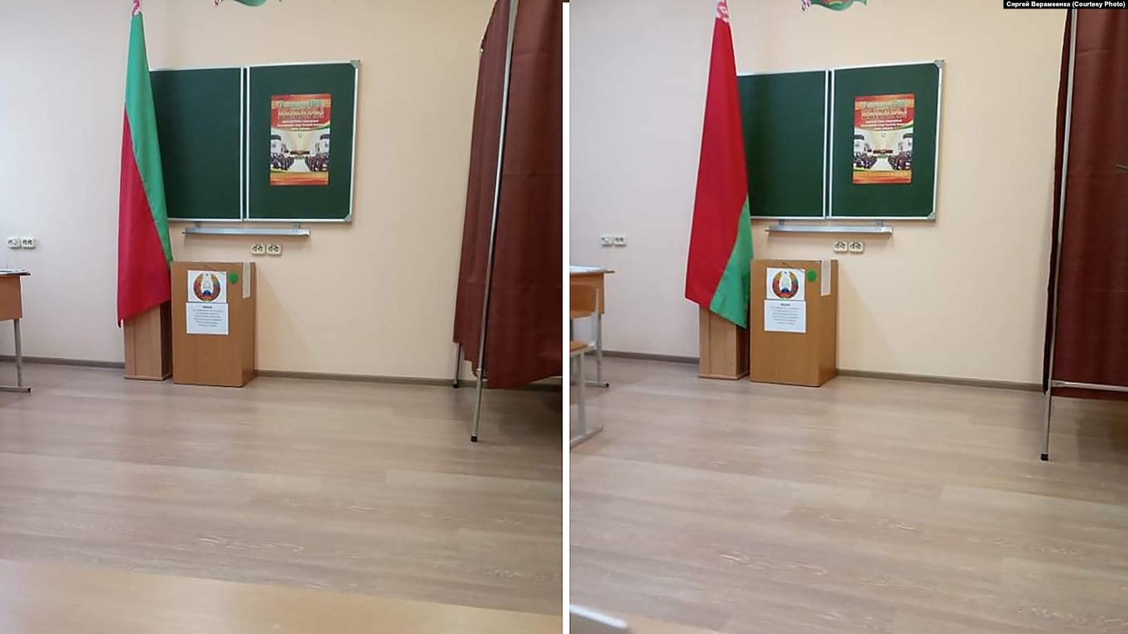 Старшыня выбарчай камісіі адказаў, чаму сцяг перавярнуўся за ноч