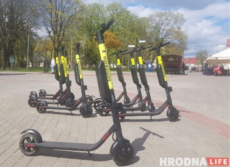 Электрасамакаты ў цэнтры Гродна