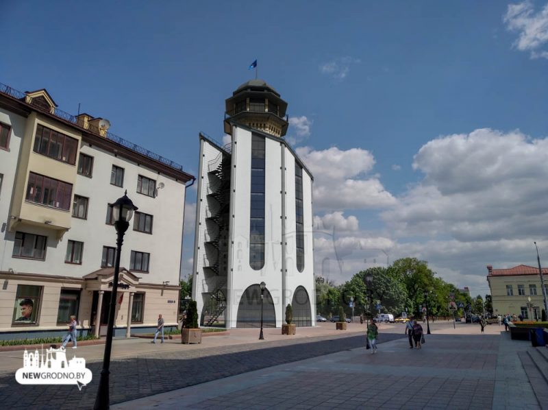 Вежа, аркады і пашыраны выканкам: архітэктары прапанавалі цэнтру Гродна вельмі постмадэрністычную забудову