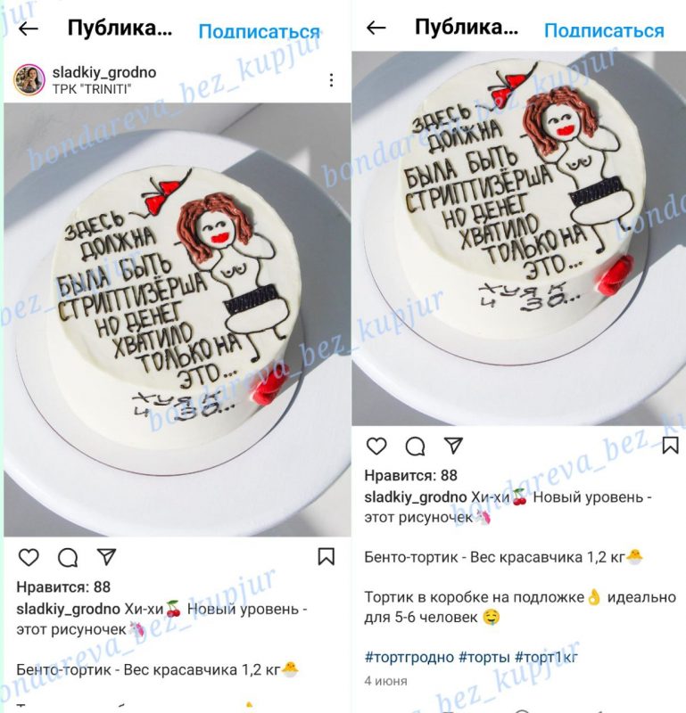 Торты в виде члена признали в Беларуси “неэтичными”: министерство согласилось с Бондаревой