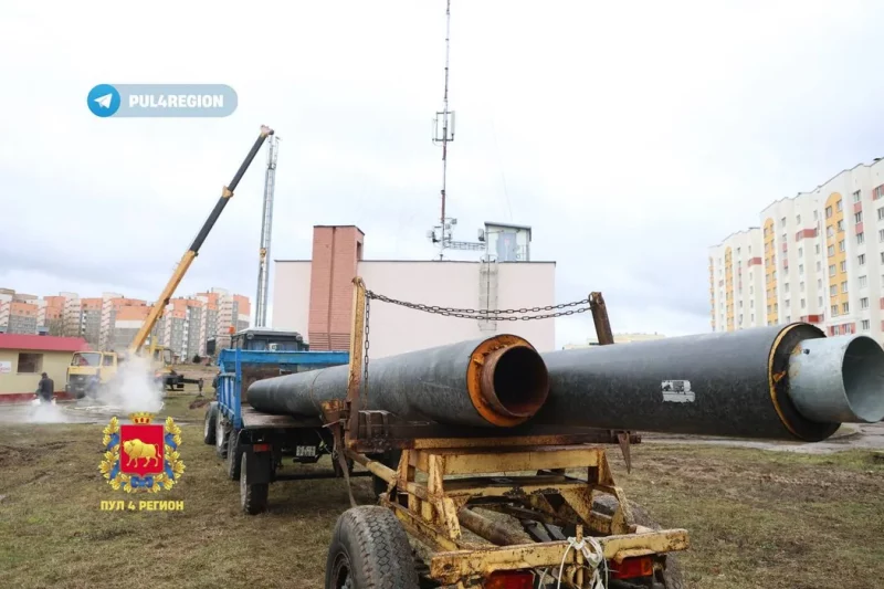 Тры вуліцы ў Гродне засталіся без вады і ацяплення: прарыў вадаправода ліквідуюць з другой гадзіны ночы