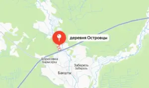 Вёска Астраўцы на мапе. Скрыншот: Яндекс. Карты